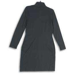 NWT Womens Black Mock Neck Long Sleeve Pullover Sweater Dress Size Large alternative image