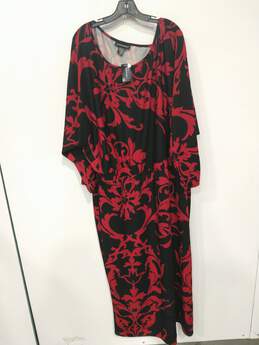 Women's Ashley Stewart Black & Red Floral Stretch Sheath Dress Size 34