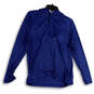 Mens Blue Long Sleeve Stretch Snap Front Hooded Pullover T-Shirt Size M image number 1