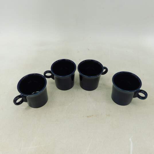 VTG Fiestaware Cobalt Blue Ring Handle Coffee Mugs Set of 4 image number 1