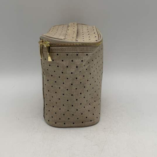 Kate Spade Womens Beige Black Polka Dot Insulated Top Handle Zipper Lunch Bag image number 4