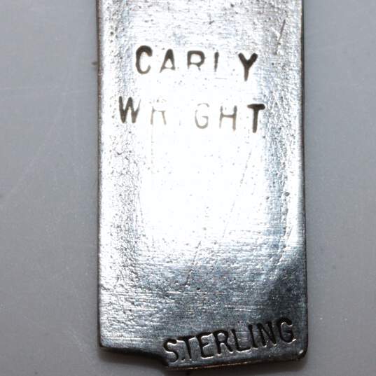 Carly Wright Signed Sterling Silver Modernist Earrings - 4.4g image number 4