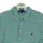 Mens Green Striped Short Sleeve Collared 3 Button Golf Polo Shirt Size S image number 4