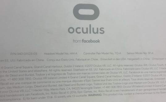 Meta Oculus Rift HM-A VR Headset W/ Controller and Sensors image number 6