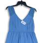 NWT A Pea In The Pod Womens Blue Lace V-Neck Sleeveless Tie Back A-Line Dress S image number 3