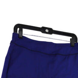Womens Blue Flat Front Elastic Waist Side Slit Short Skort Skirt Size M alternative image