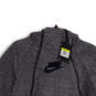 NWT Womens Gray Sherpa Long Sleeve Kangaroo Pocket Pullover Hoodie Size S image number 3