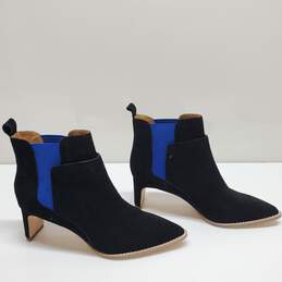 Bill Blass Women's Block Heel Ankle Boots Black/Blue Size 7