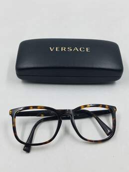 Versace Dark Tortoise Browline Eyeglasses