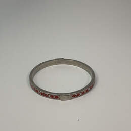Designer Coach Silver-Tone Red Thin Fashionable Slide On Bangle Bracelet alternative image