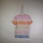 Womens Tie Dye Chest Pockets Short Sleeve Crew Neck Pullover T-Shirt Size XS image number 2