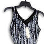 NWT Womens White Black Striped Sleeveless V-Neck Fit & Flare Dress Size XS image number 3