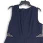 Anne Klein Womens Navy Blue Boat Neck Sleeveless Back Zip A-Line Dress Size 16 image number 4