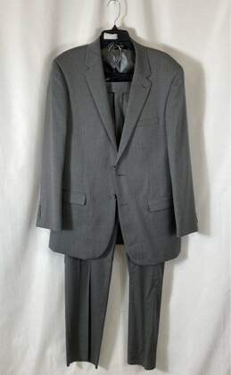 Montefino Uomo Mens Gray Single Breasted Flat Front Two-Piece Suit Size 40L-34W