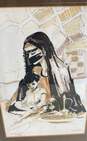 Mother Wife Child Dubai Watercolor of Portrait by Ismail Signed. 1979 image number 4
