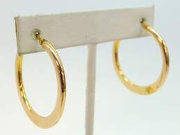 Milor 14K Gold Tapered Flat Tube Hoop Earrings 3.1g alternative image