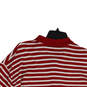 Mens Red White Striped Short Sleeve Golf Pullover Polo Shirt Size XXL image number 4