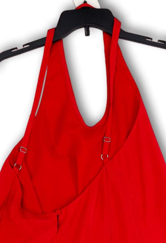NWT Womens Red Halter Neck Keyhole Back Spaghetti Strap Mini Dress Size XS image number 4