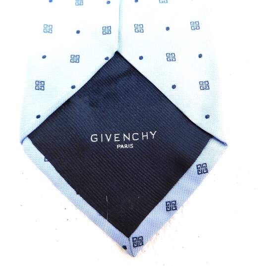 GIVENCHY Men's Light Blue 4G Logo Embroidered Monogram Silk Necktie Tie with COA image number 4