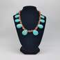 Silver Tone Turquoise Corn Link 17 1/4 Inch Necklace 77.9g image number 2