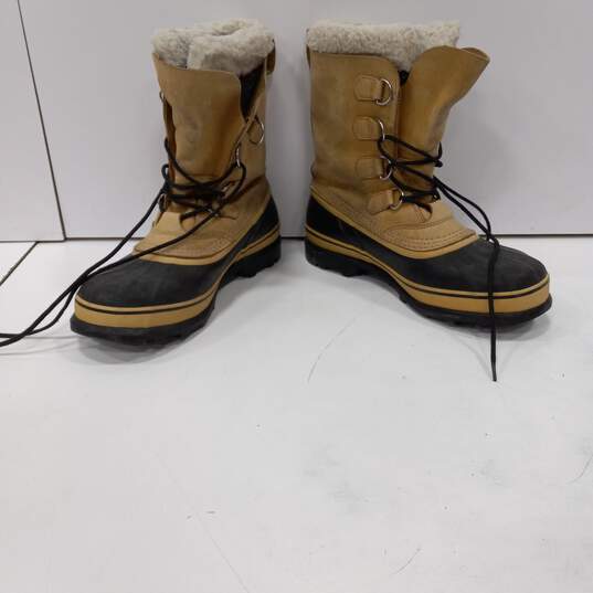 Sorel Men's Black/Brown Caribou Waterproof Boots Size 9 image number 2