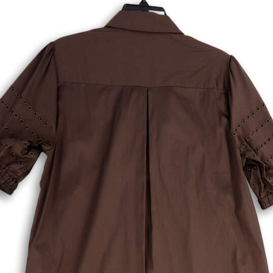 NWT Womens Brown Collared Short Sleeve Pullover Shift Dress Size 2 image number 4