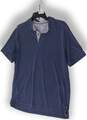 Men Blue Short Sleeve 2 Button Collared Pullover Polo Shirt Size Medium image number 5