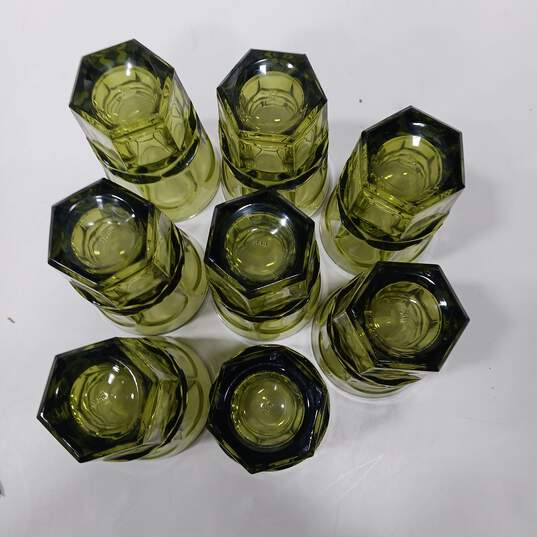 Vintage Bundle of 8 Assorted Green Glass Cups image number 3