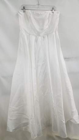 Lulus Pristine Love White Taffeta Zip-Up Maxi Dress Women's Size XL Wedding alternative image