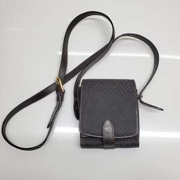 AUTHENTICATED BALLY CANVAS WALLET LEATHER STRAP CROSSBODY