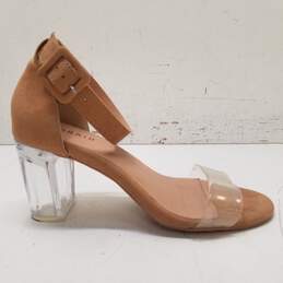 Torrid Squared Glass Heeled Sandals US 8.5 Beige