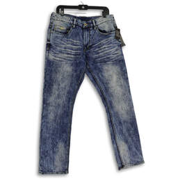 NWT Mens Blue Denim Medium Wash 5-Pocket Design Skinny Leg Jeans Size 34/30