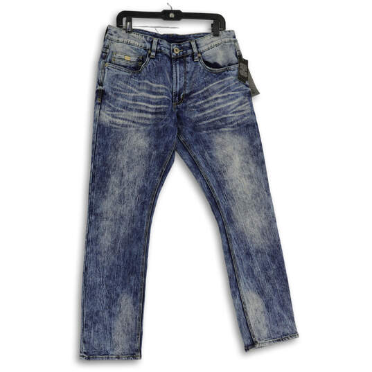 NWT Mens Blue Denim Medium Wash 5-Pocket Design Skinny Leg Jeans Size 34/30 image number 1