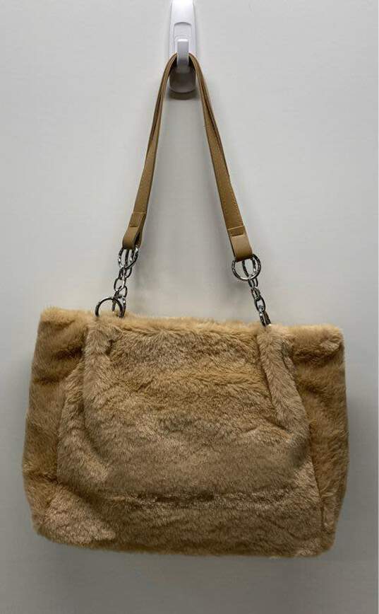 Mearoy Italy Tan Plush Faux Fur Tote Bag image number 2