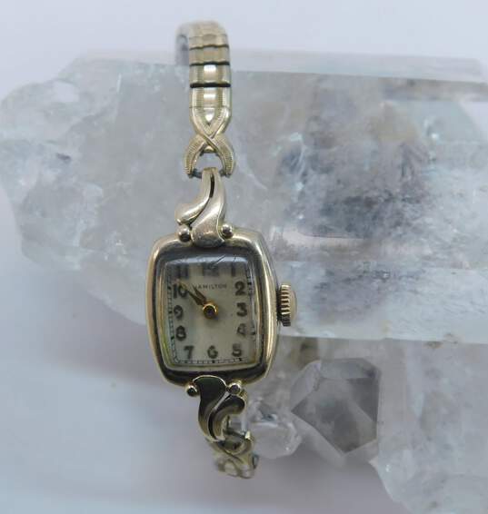 Vintage 10K Yellow Gold Case Hamilton 19 Jewel Mechanical Ladies Watch 12.8g image number 2