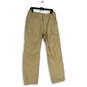 Mens Khaki Flat Front Flap Pocket Straight Leg Cargo Pants Size 32x34 image number 1
