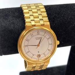 Designer Citizen Gold-Tone Water Resistant Quartz Analog Wristwatch