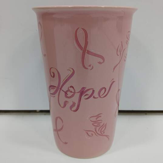 Longaberger Ceramic 2011 Horizon Of Hope Travel Cup IOB image number 5