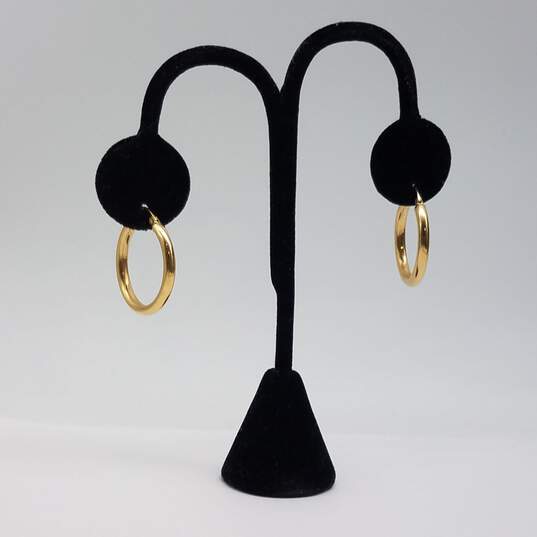 14k Gold 1 Inch Tubular Earrings 2.4g image number 7