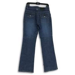 Womens Blue Denim Stretch Medium Wash Pockets Straight Leg Jeans Size 4 alternative image