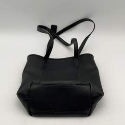 Coach Womens Black Leather Double Strap Bag Charm Zipper Tote Handbag alternative image
