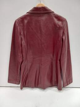 Nine West Women's Red Leather Jacket Size Medium alternative image