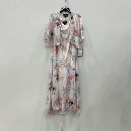 NWT Womens Multicolor Floral Print Short Square Neck Maxi Dress Size 18