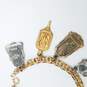 Sterling Silver Gold Filled Metal Academic School Honors Charm 7 In Bracelet 57.8g image number 5