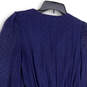 Womens Blue V-Neck Balloon Sleeve Smocked Waist Short Mini Dress Size XS image number 4