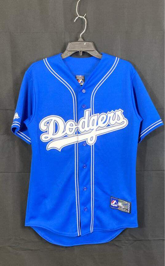 Majestic Mens Blue Los Angeles Dodgers Short Sleeve Baseball-MLB Jersey Size S image number 1