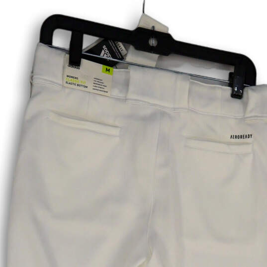 NWT Womens White Classic Fit Flat Front Cropped Baseball Pants Size Medium image number 4