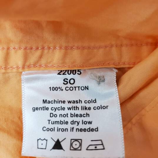 Cc Filson WM's Pastel Orange Vented Fishing Button Long Sleeve Shirt Size S image number 2