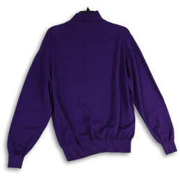 Mens Purple Tight-Knit Long Sleeve Turtleneck Pullover Sweater Size Medium alternative image