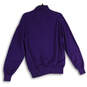 Mens Purple Tight-Knit Long Sleeve Turtleneck Pullover Sweater Size Medium image number 2